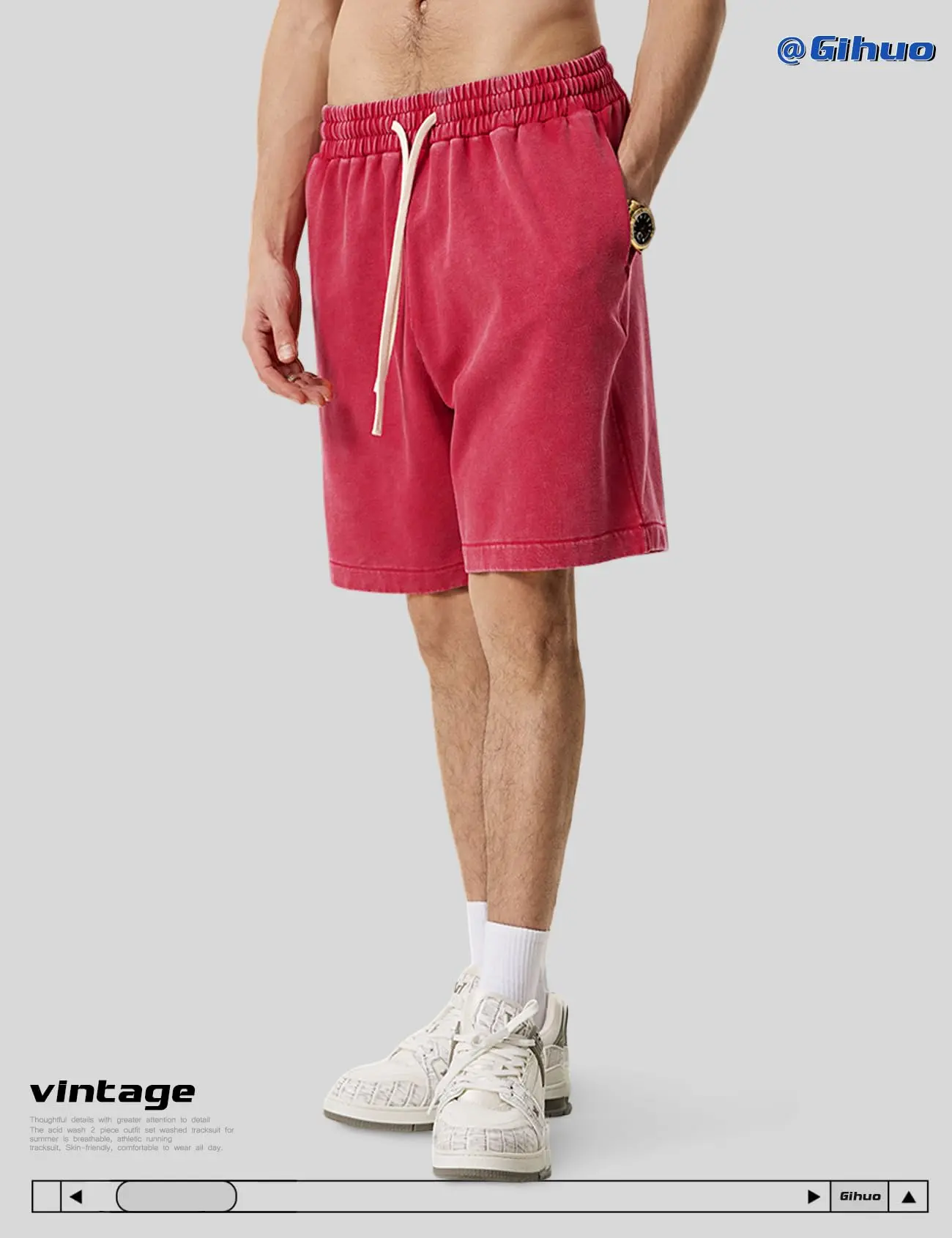 Vintage Washed Cotton Street Shorts