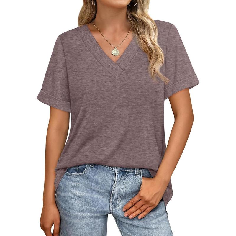 Women's Casual V-Neck Short Sleeve T-Shirt