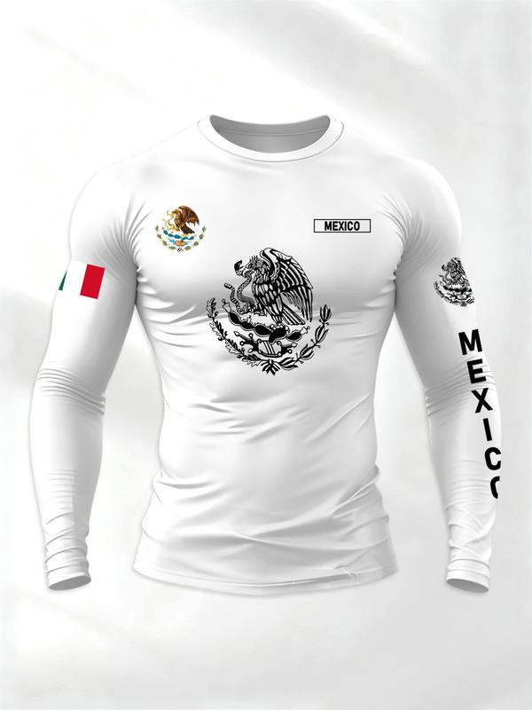 Men’s Long Sleeve Sport T-Shirt with Eagle & Snake Graphic