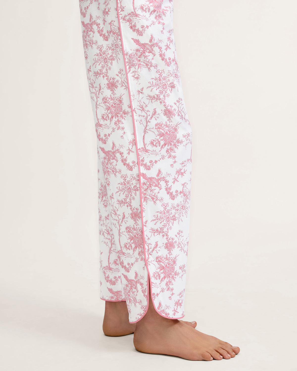 The Margaux Pima Pajama Set in Pink Timeless Toile