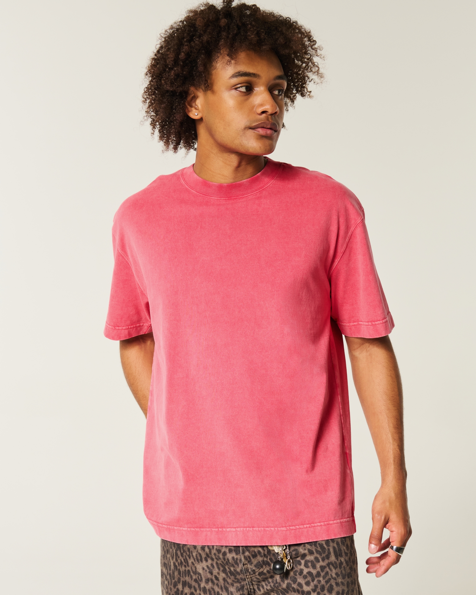 Boxy Heavyweight Washed Cotton Crew T-Shirt