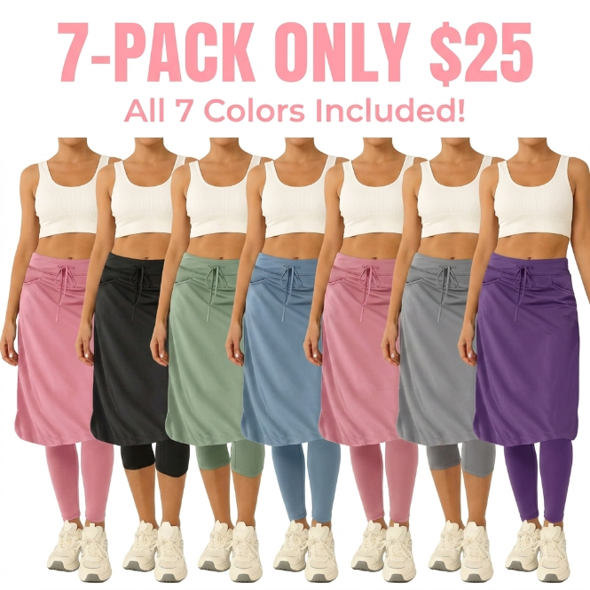 🎾 Knee-Length Active Tennis Skort
