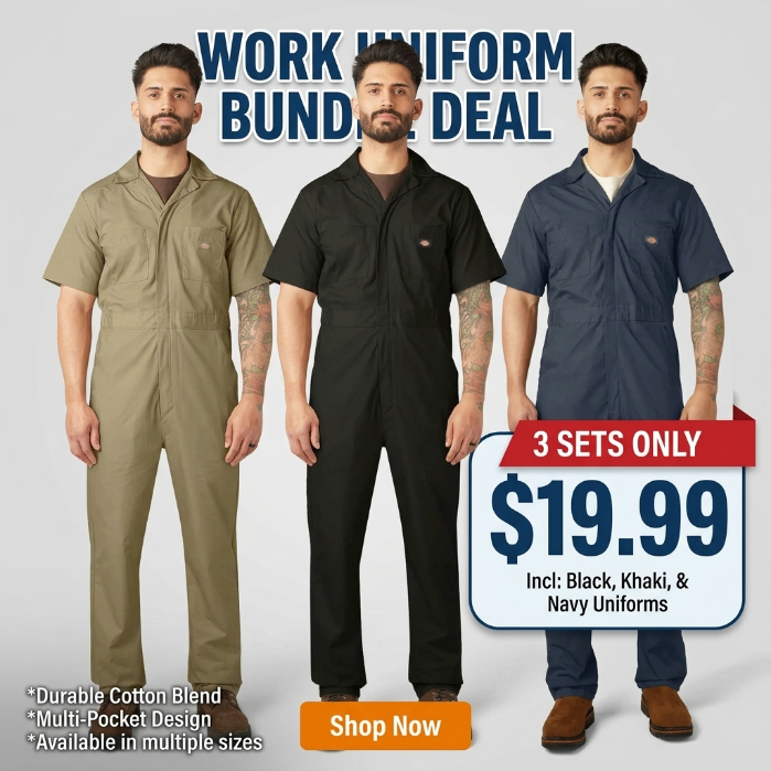 Short Sleeve Coveralls, Men's Sleeve Workwear,Lightweight Design,Worn Over Everyday Clothes