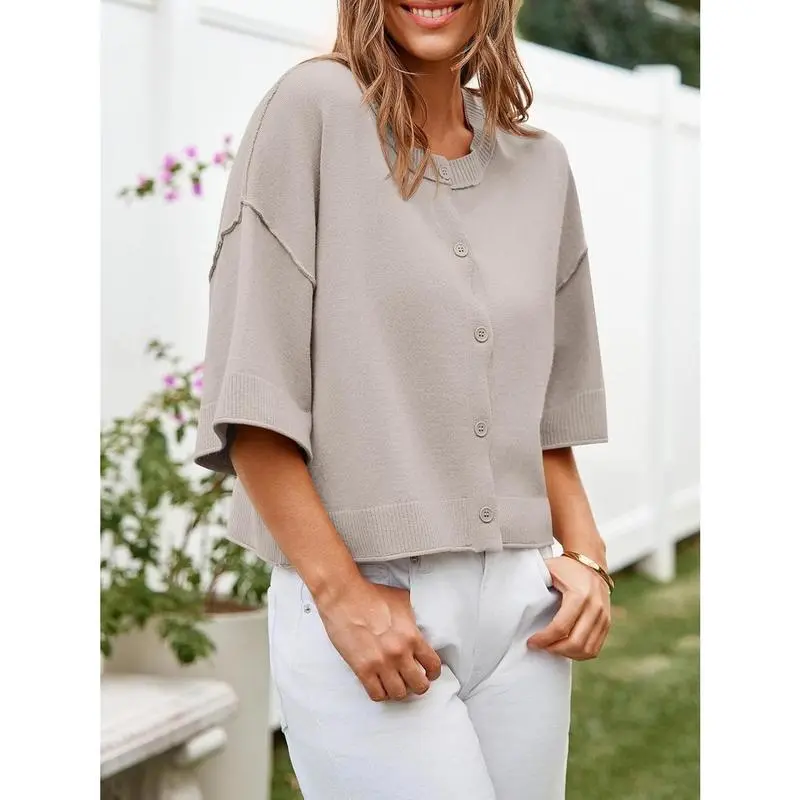 Womens Half Sleeve Cardigan Sweaters