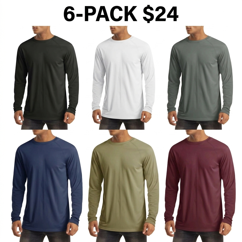 Men's UPF 50+ Long Sleeves Shirts Quick Dry Lightweight Summer Sportswear Tops for Swimming