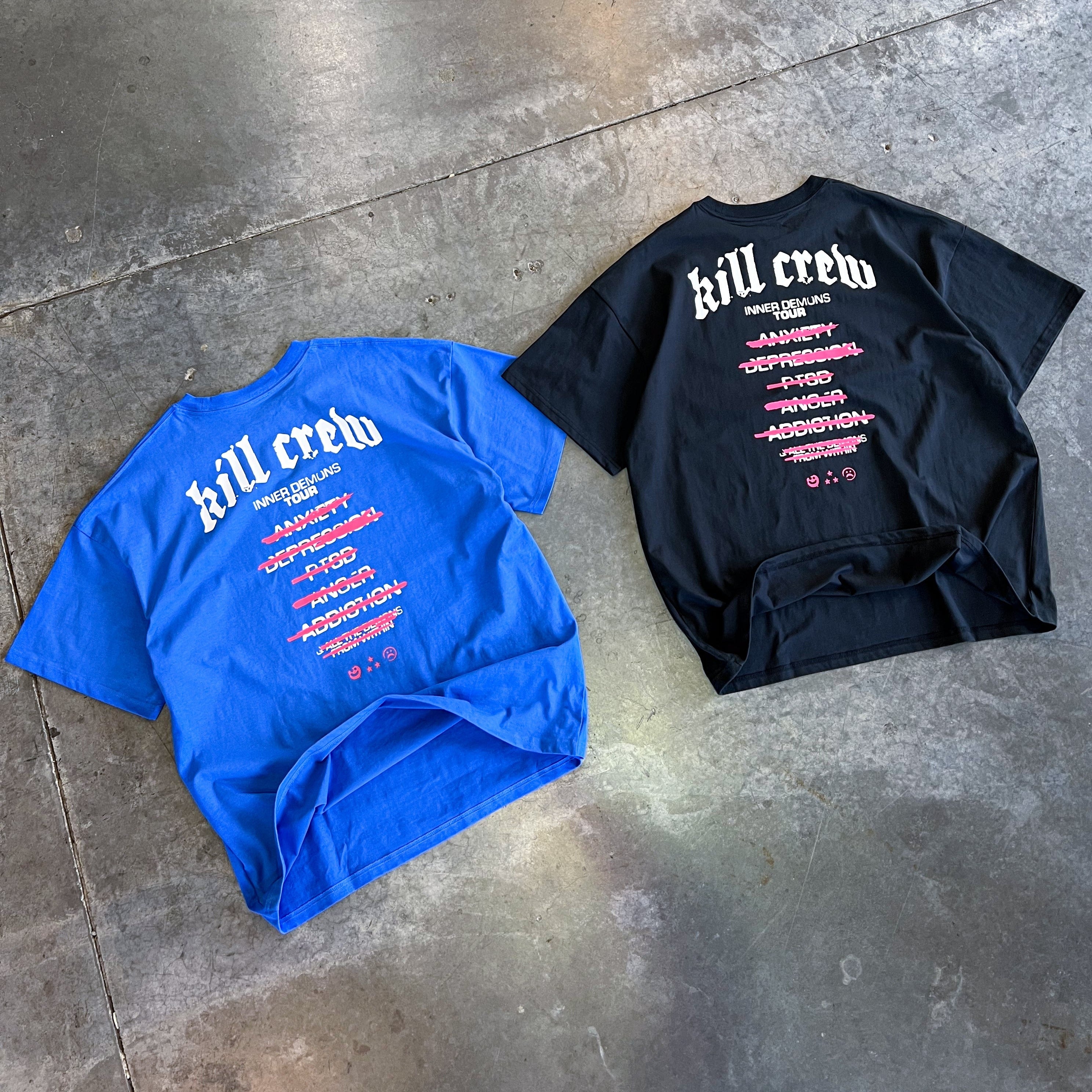 RELAXED FIT INNER DEMONS TOUR T-SHIRT - BLUE / WHITE