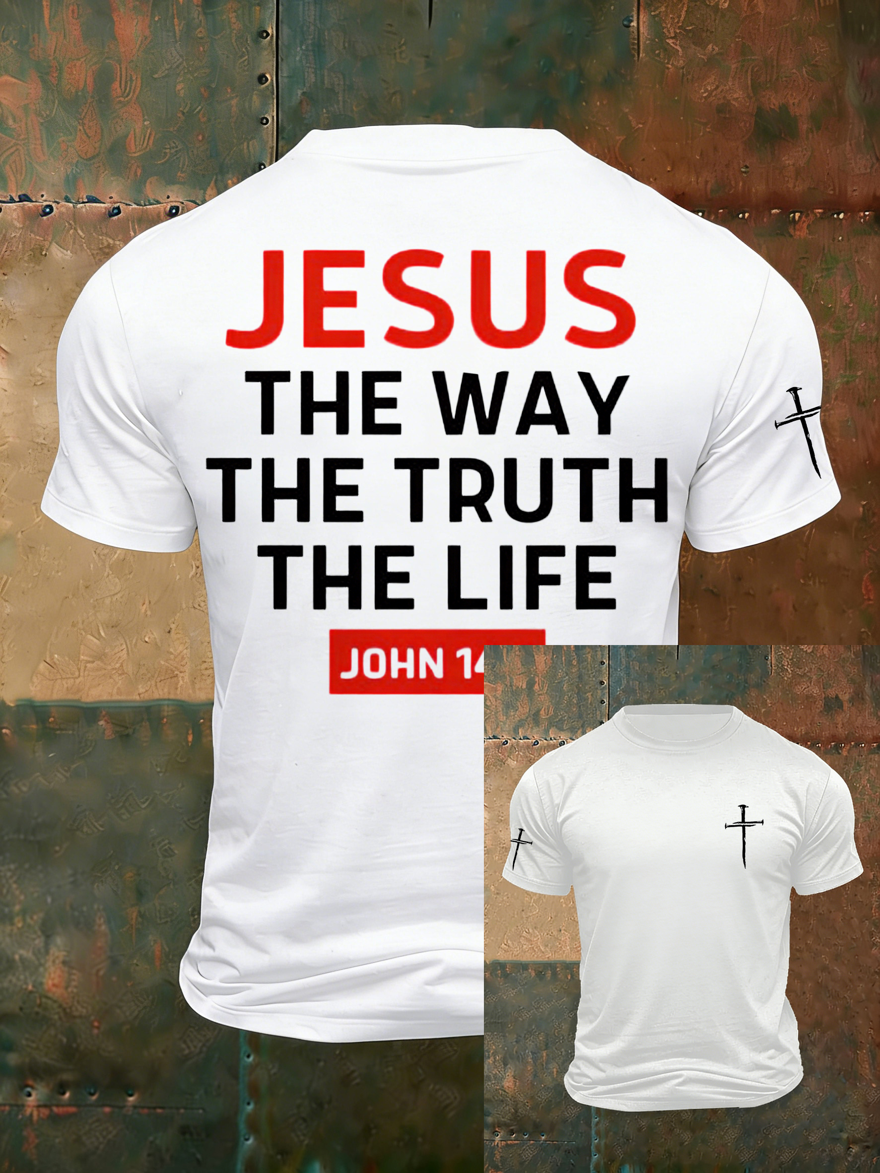 Men'S Casual Faith Jesus Letter Printed Round Neck T-Shirt