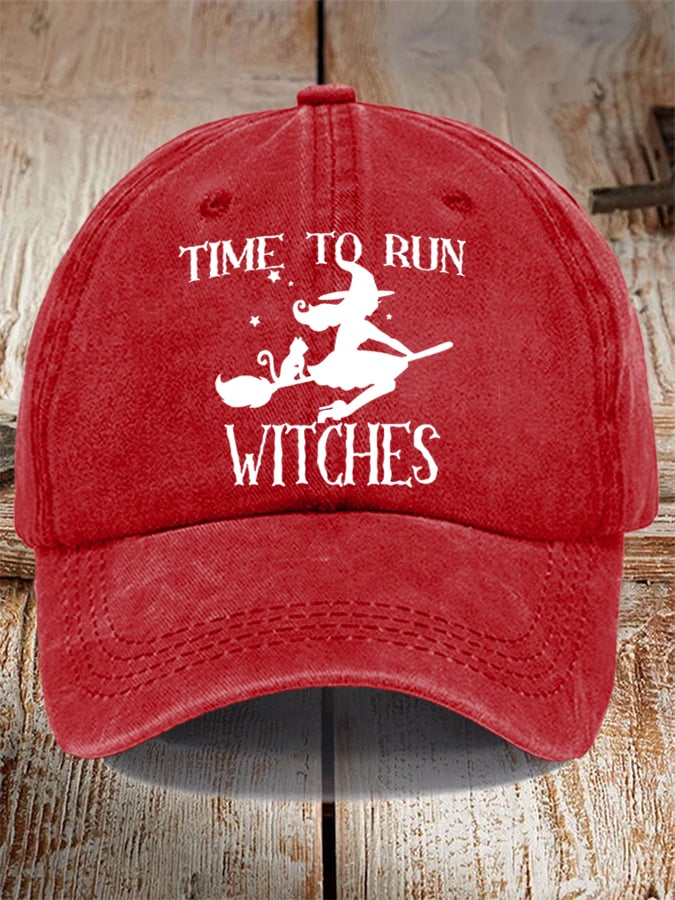 Unisex Halloween Time To Run Witches Hat