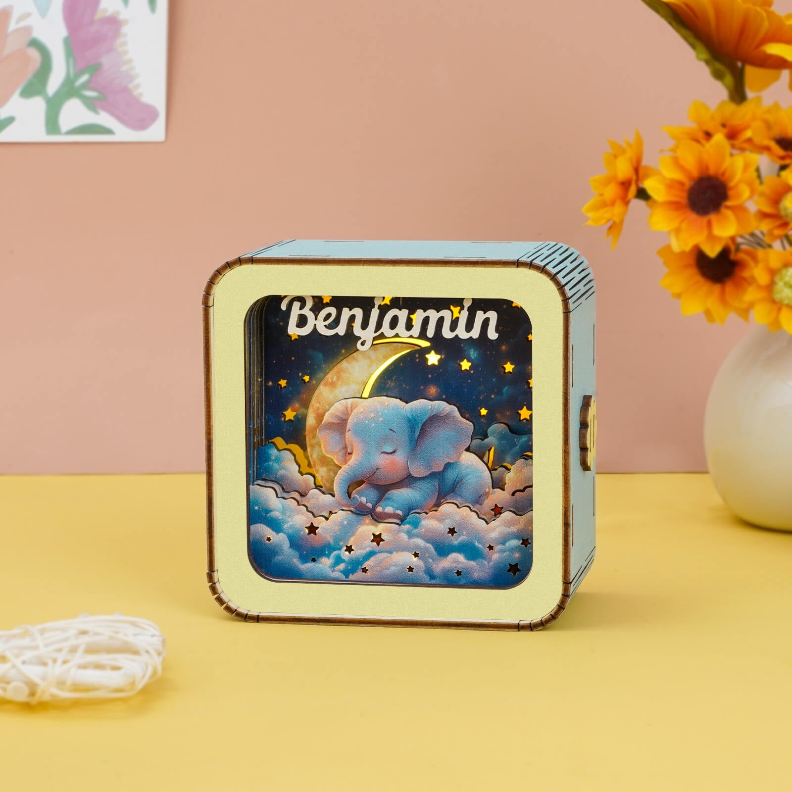 Dream Elephant 2 Kit - Personalized 3D Wooden Puzzle Night Light