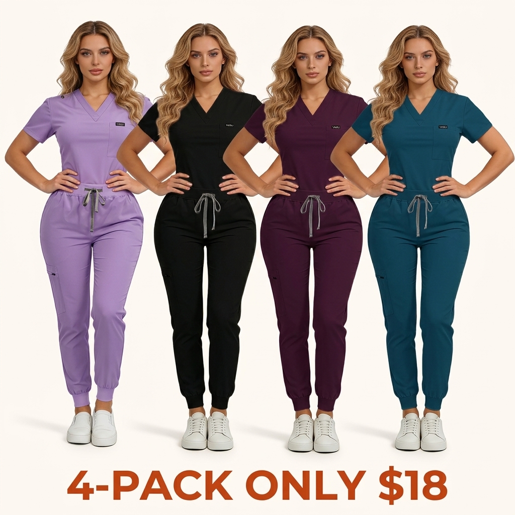 Women's Medical Scrub Uniform Set