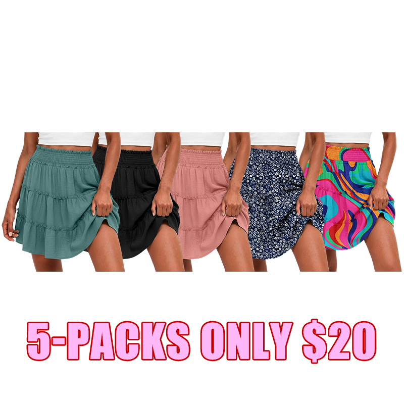 🌸 Women's Boho Ruffle Skort with Pockets