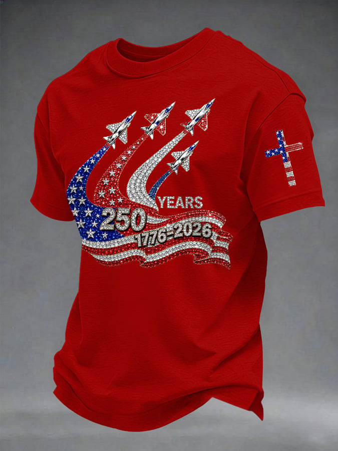 Men's America 250 Years 1776-2026 Printed T-Shirt