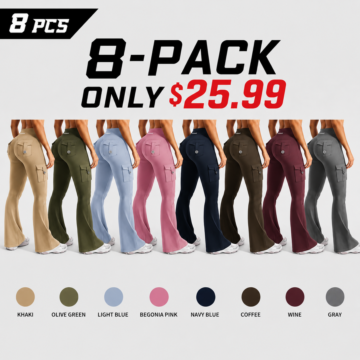 Women's High-Waisted Bootcut Yoga Pants with Pockets
