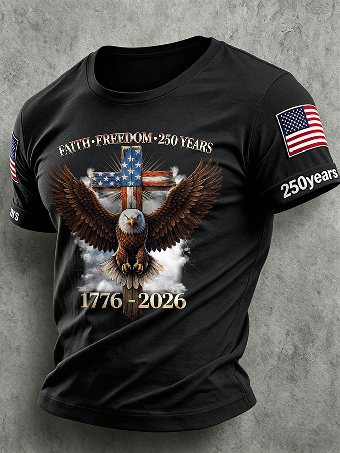Men'S America Flag Printed Casual T-Shirt