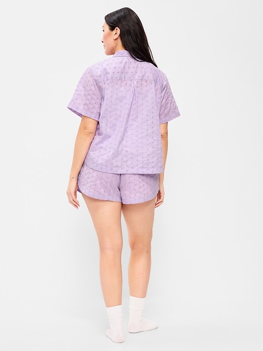 Classic Eyelet Sleep Short Set  Fresh Lilac