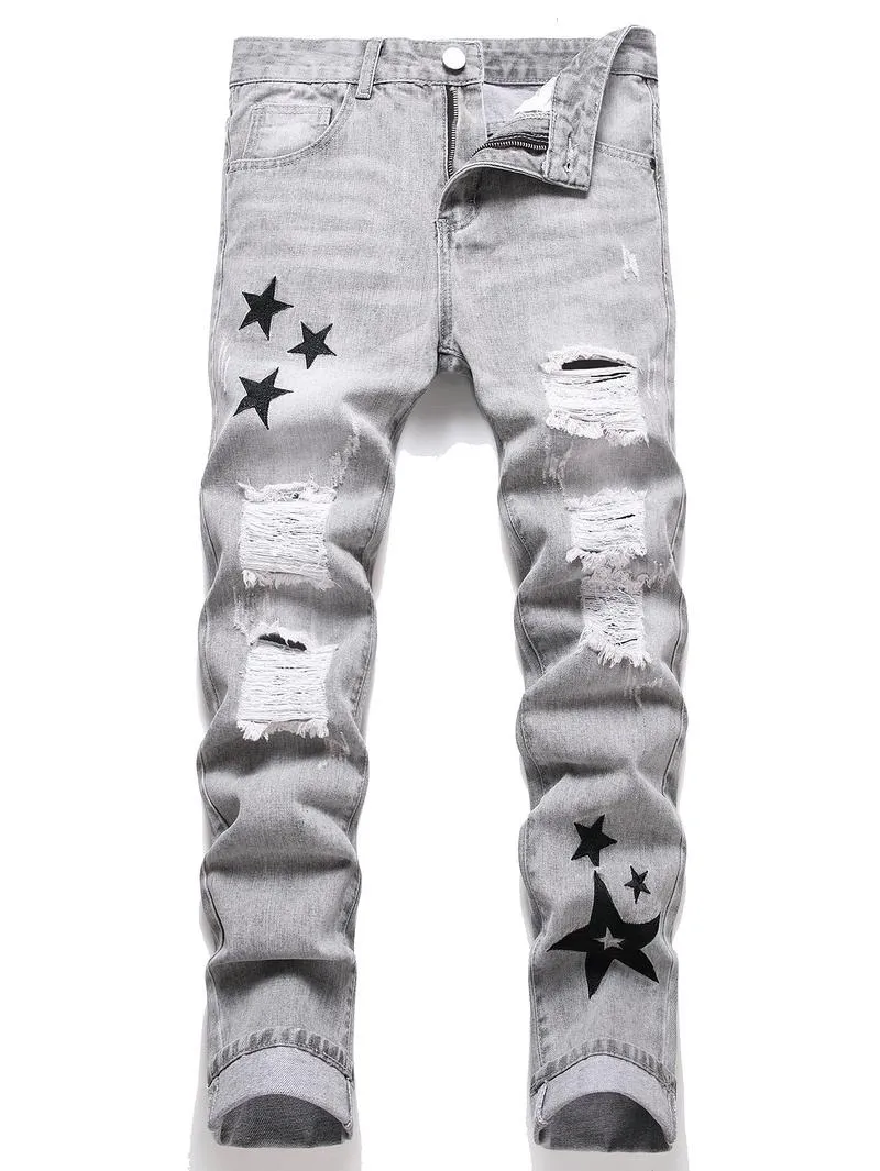 Men's slim-fit fashionable jeans