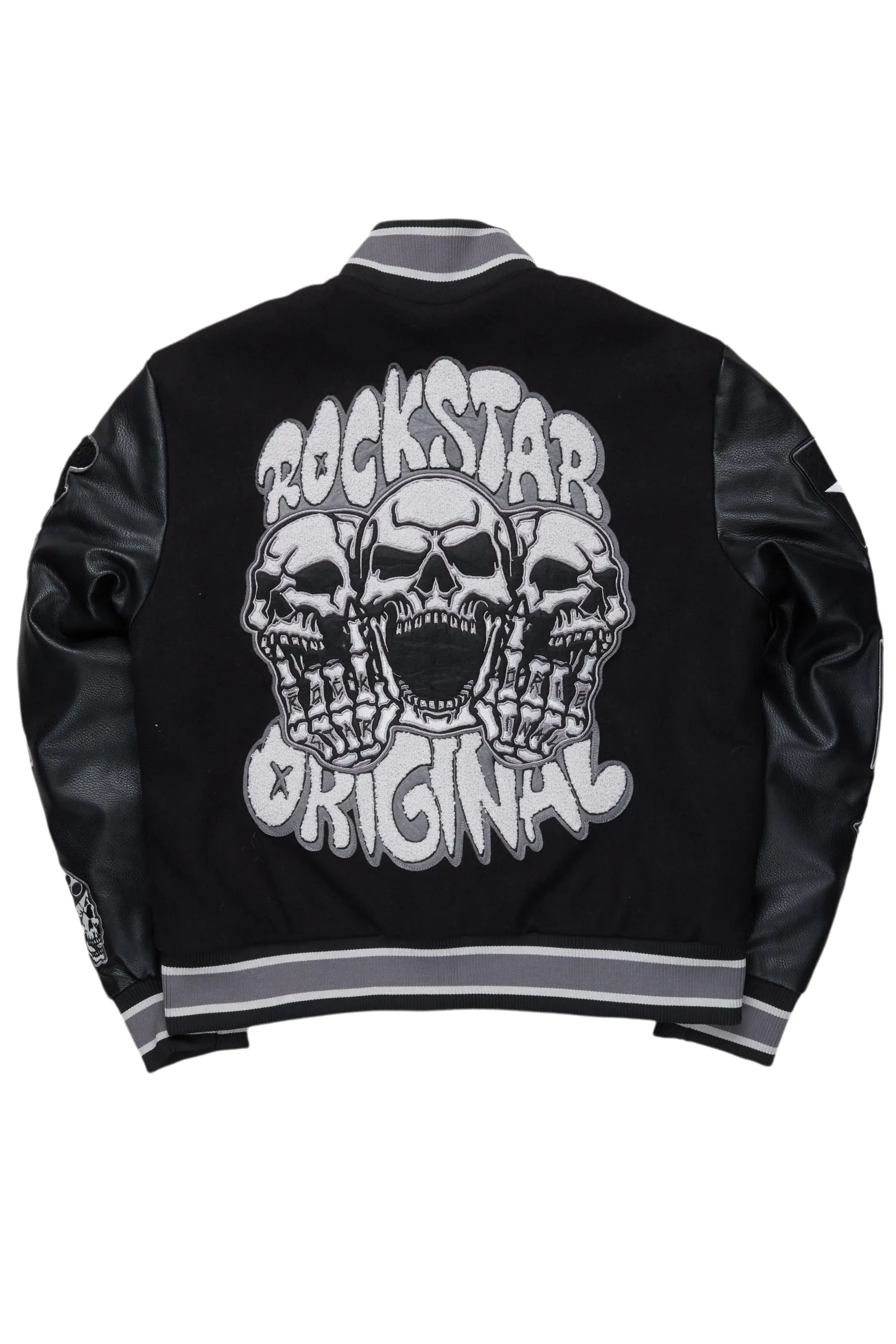 Nikkeda Black Oversized Varsity Jacket