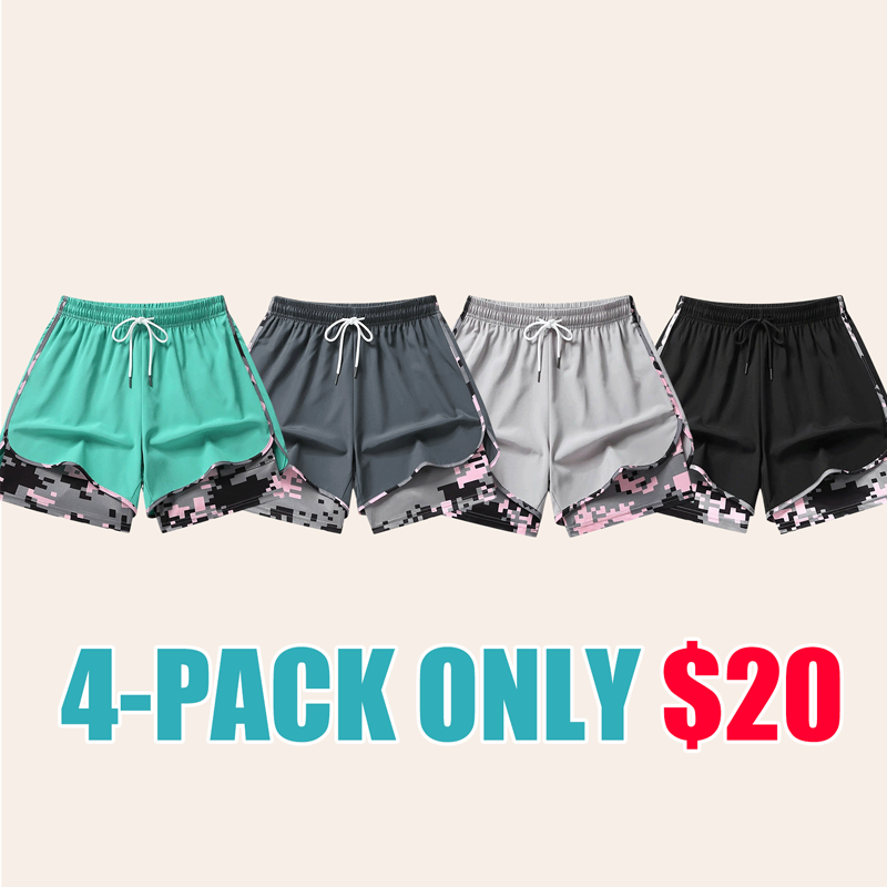 Women’s 2-in-1 Athletic Running Shorts – Built-In Liner Active Workout Shorts