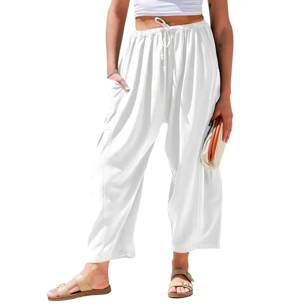 Womens Linen Wide Leg Pants