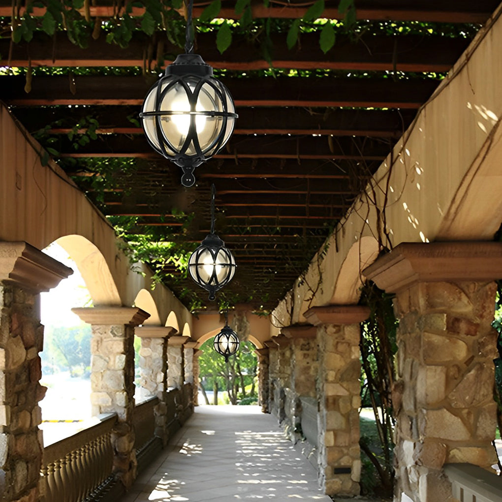 Waterproof Aluminum Glass Ball European-style Outdoor Chandelier Light
