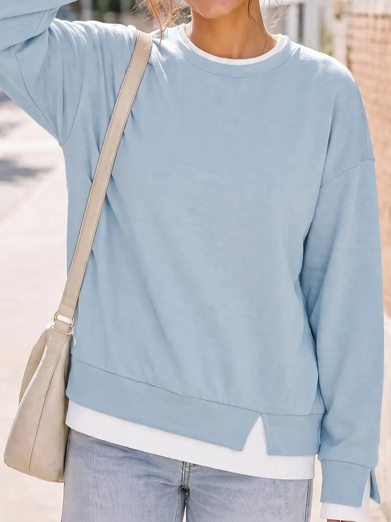 Women's faux-layered style sweatshirt