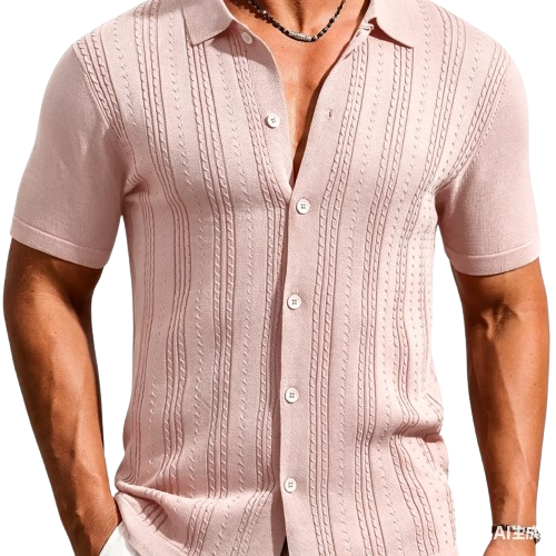 Men's Knitted Polo Shirt — Summer Beach & Vacation Top