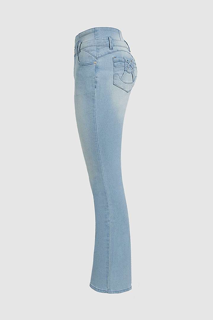 🔥High-Waist Button Fly Flare Jeans 7-Pack Only $24.99
