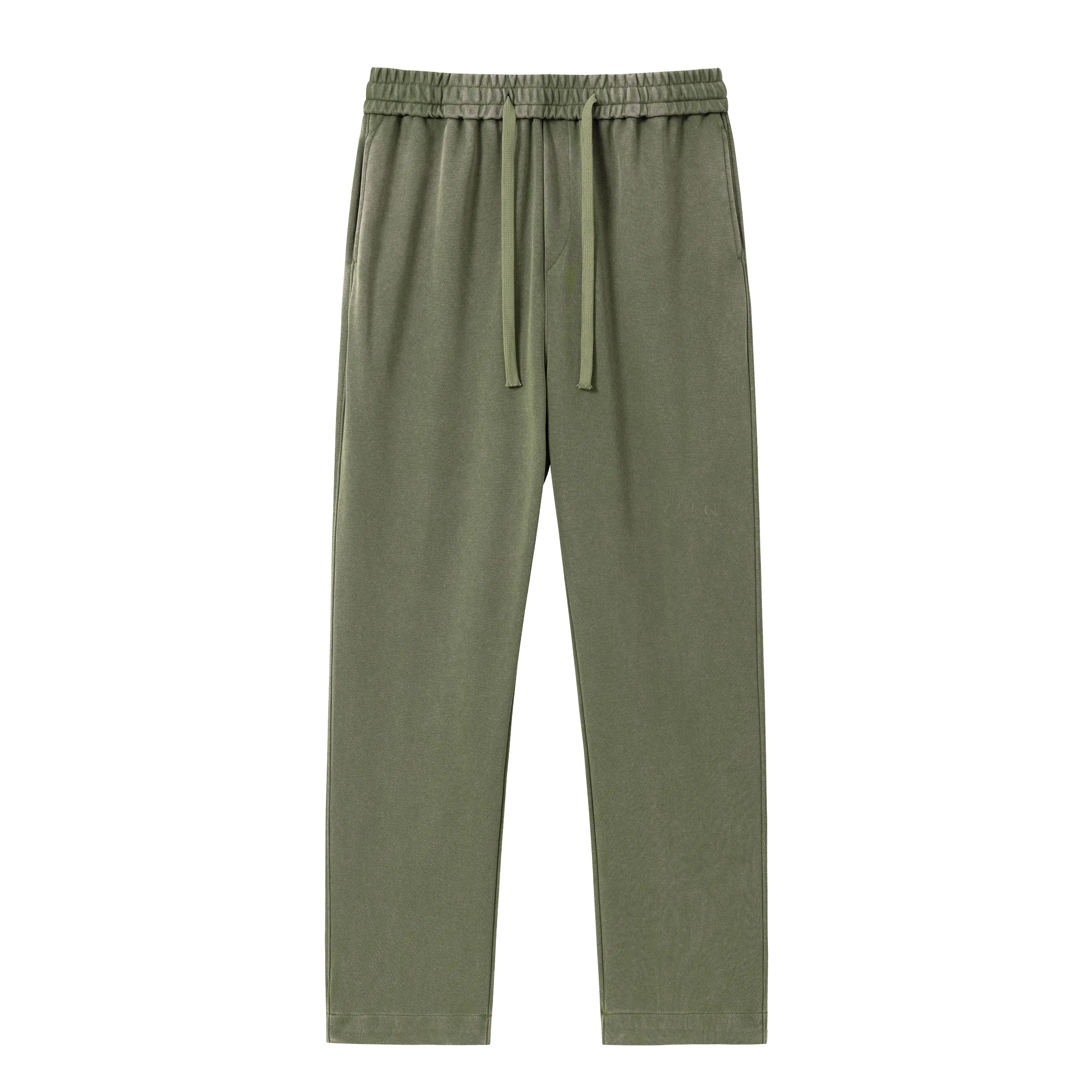 Unisex Washed Pure Cotton Solid-Color Casual Sweatpants