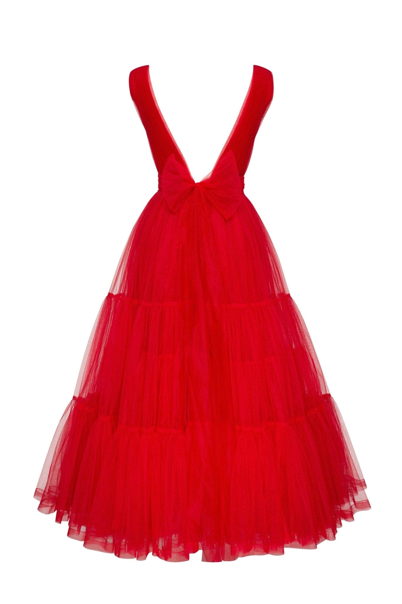 Red Tender midi plunging neckline cut out dress