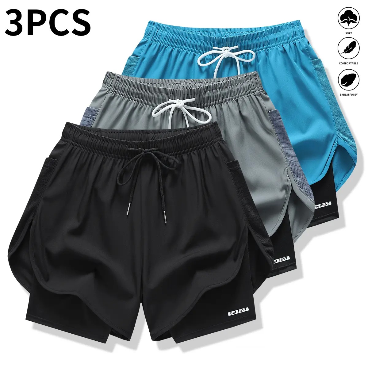 Women's Faux Two-Piece Athletic Shorts