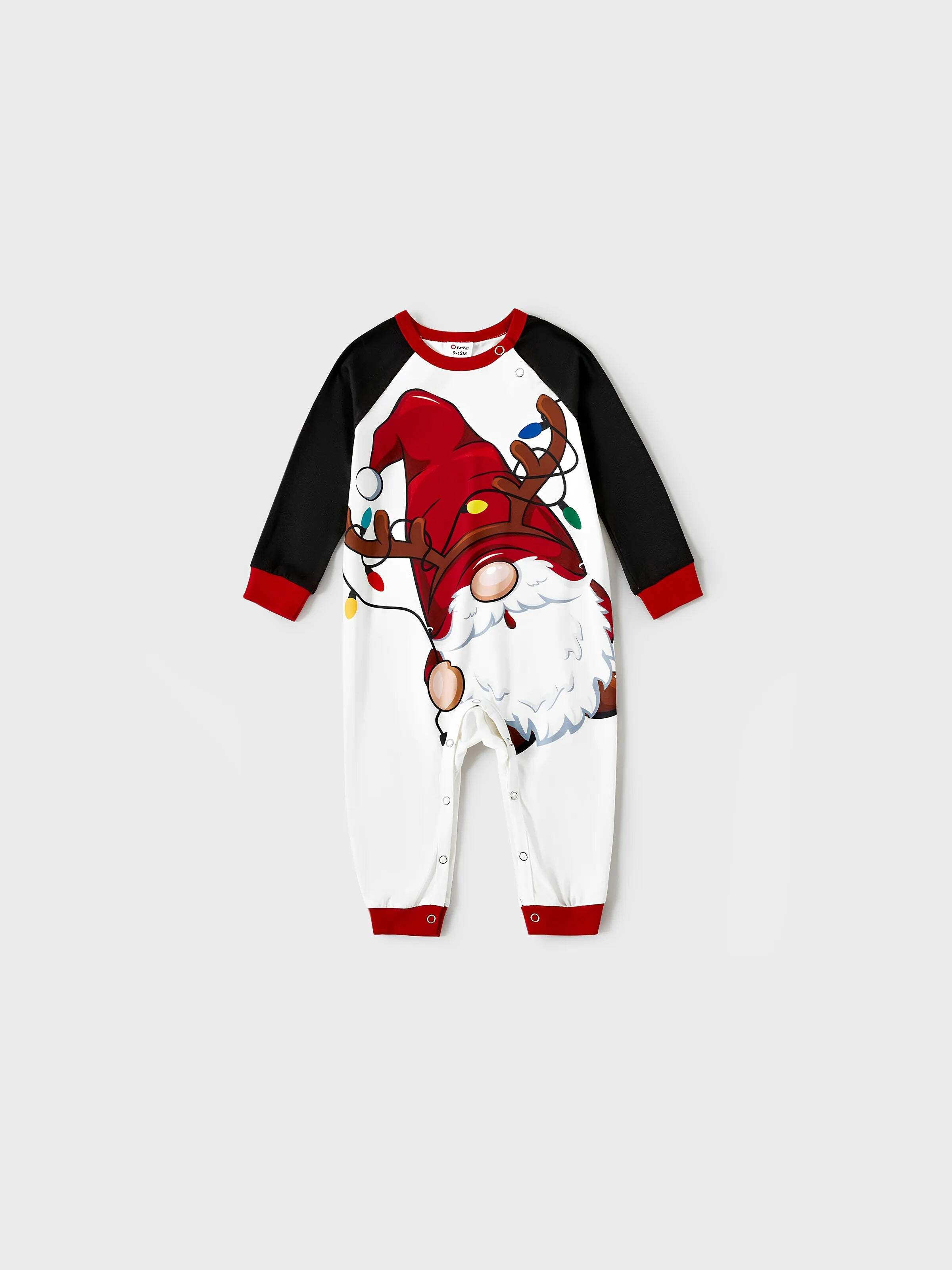 Christmas Family Matching Santa Print Raglan Sleeves Pajamas Sets with Christmas Socks (SGS Certied Safety) Red
