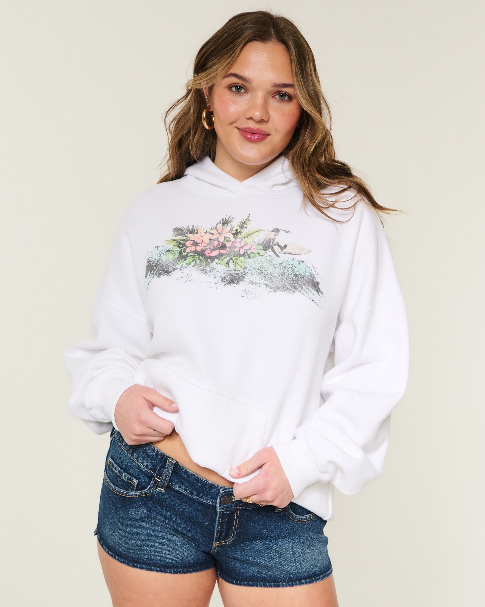 Hollister Feel Good Oversized Butterfly Graphic Hoodie