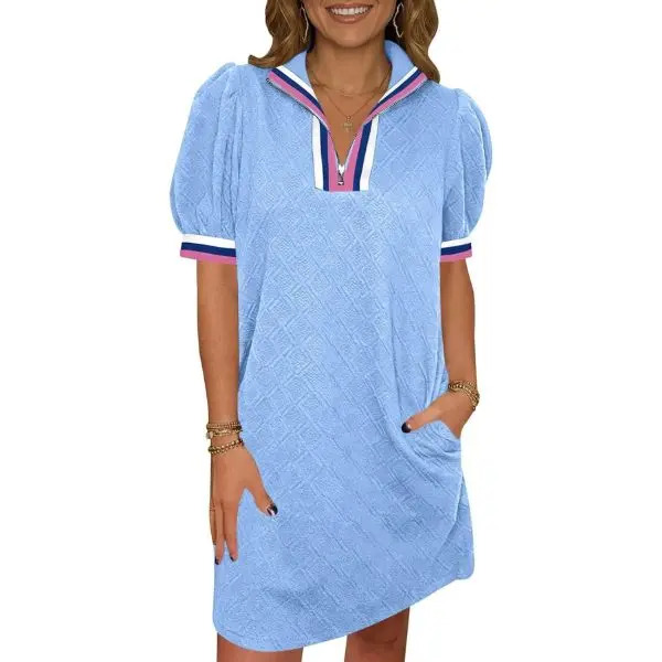 Women's Summer Puff-Sleeve Mini Dress