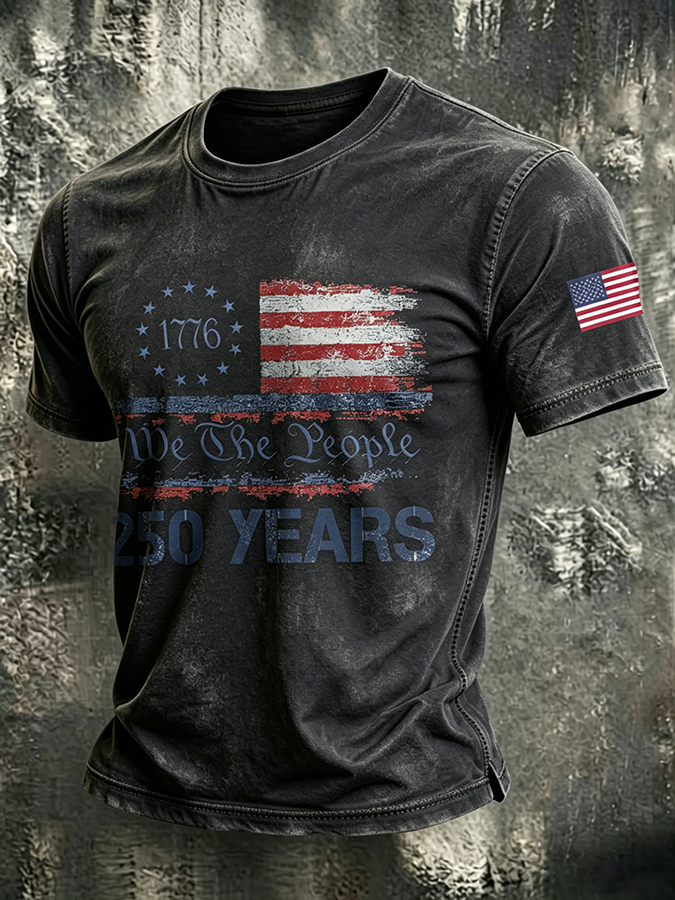 250Th Anniversary Washed And Worn Round Neck T-Shirt In The United States