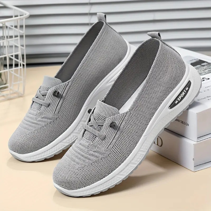 Women's Slip-On Knit Sneakers | Lightweight Breathable Comfort Casual Shoes Slip On Style Footwear