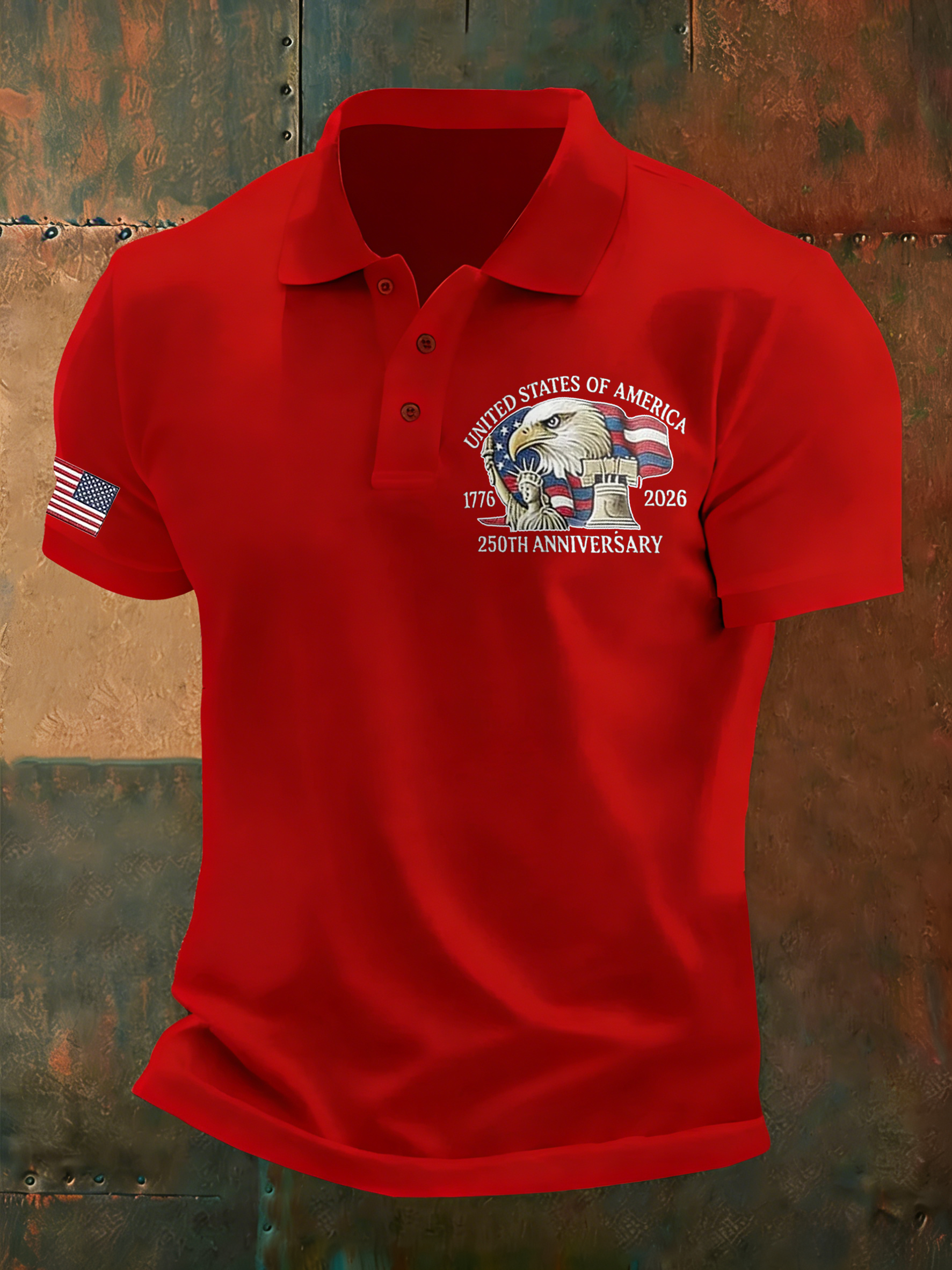 Men'S Casual Independence Day 250Th Anniversary Polo Shirt