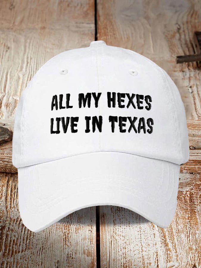 Retro Halloween All My Hexes Live In Texas Print Baseball Cap
