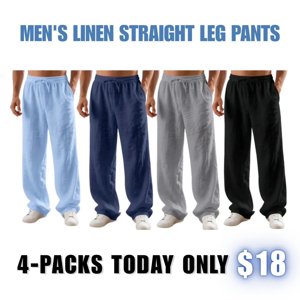 Men's Linen Straight Leg Pants