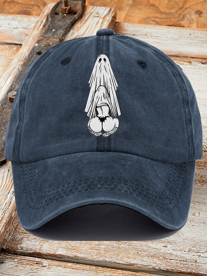 Retro Ghost Print Baseball Cap