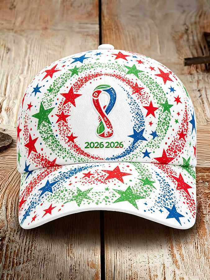 Men's and Women's Football World Cup Printed Baseball Cap