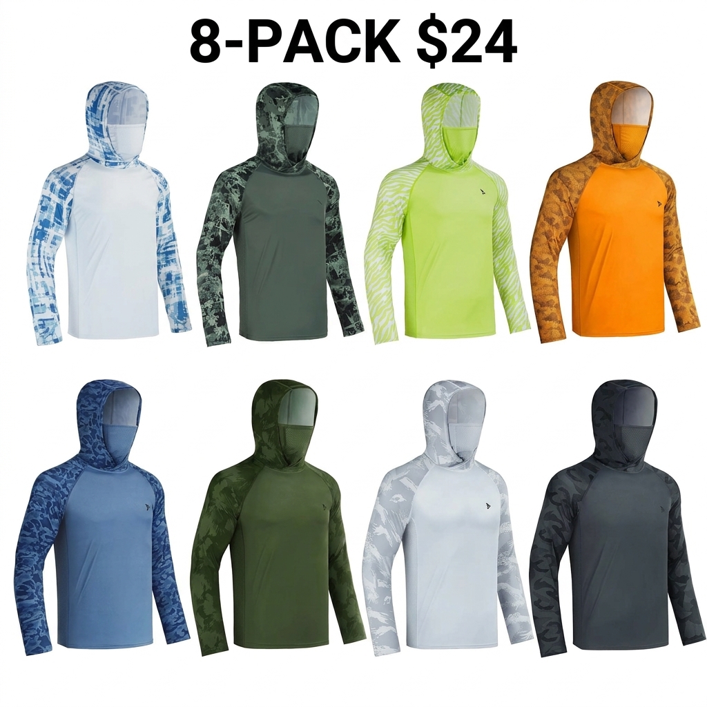 Men UPF 50+ UV Protection Long Sleeve Lightweight Quick Dry Moisture Wicking Breathable Athletic Activewear