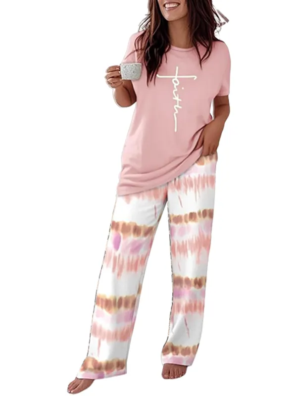 🔥HOT SALE🔥Women's 8 Piece Pajama Set - Short Sleeve Comfy Loungewear