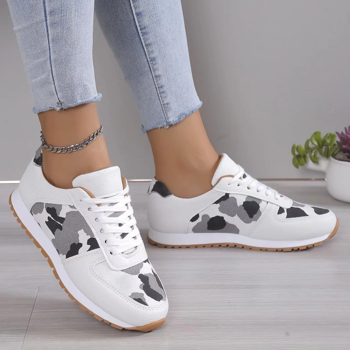 Tied Printed PU Leather Athletic (multiple color options)