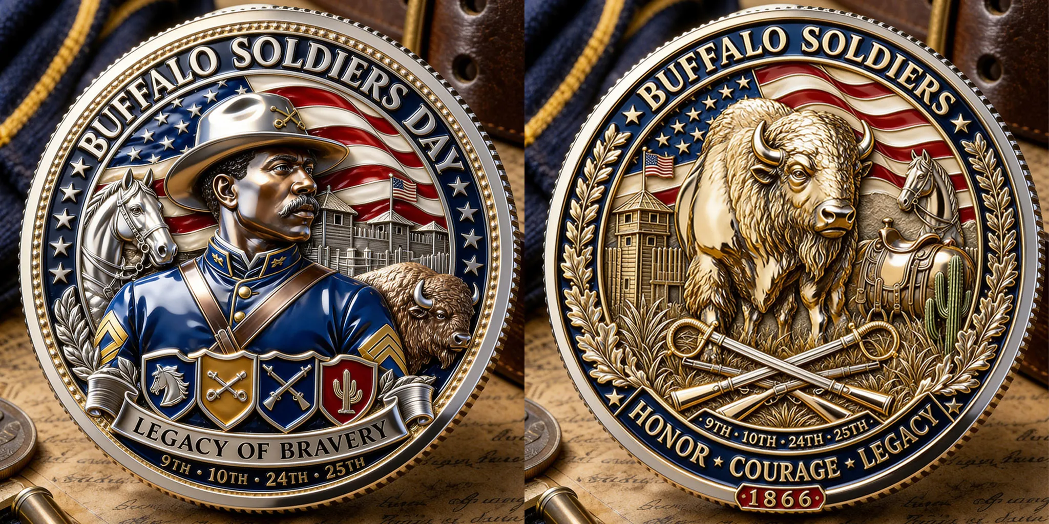 Buffalo Soldiers Day 1866 Commemorative Metal Medal