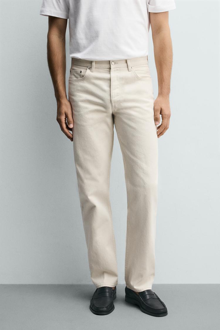 Classic Vintage-Washed Straight Fit Denim Jeans