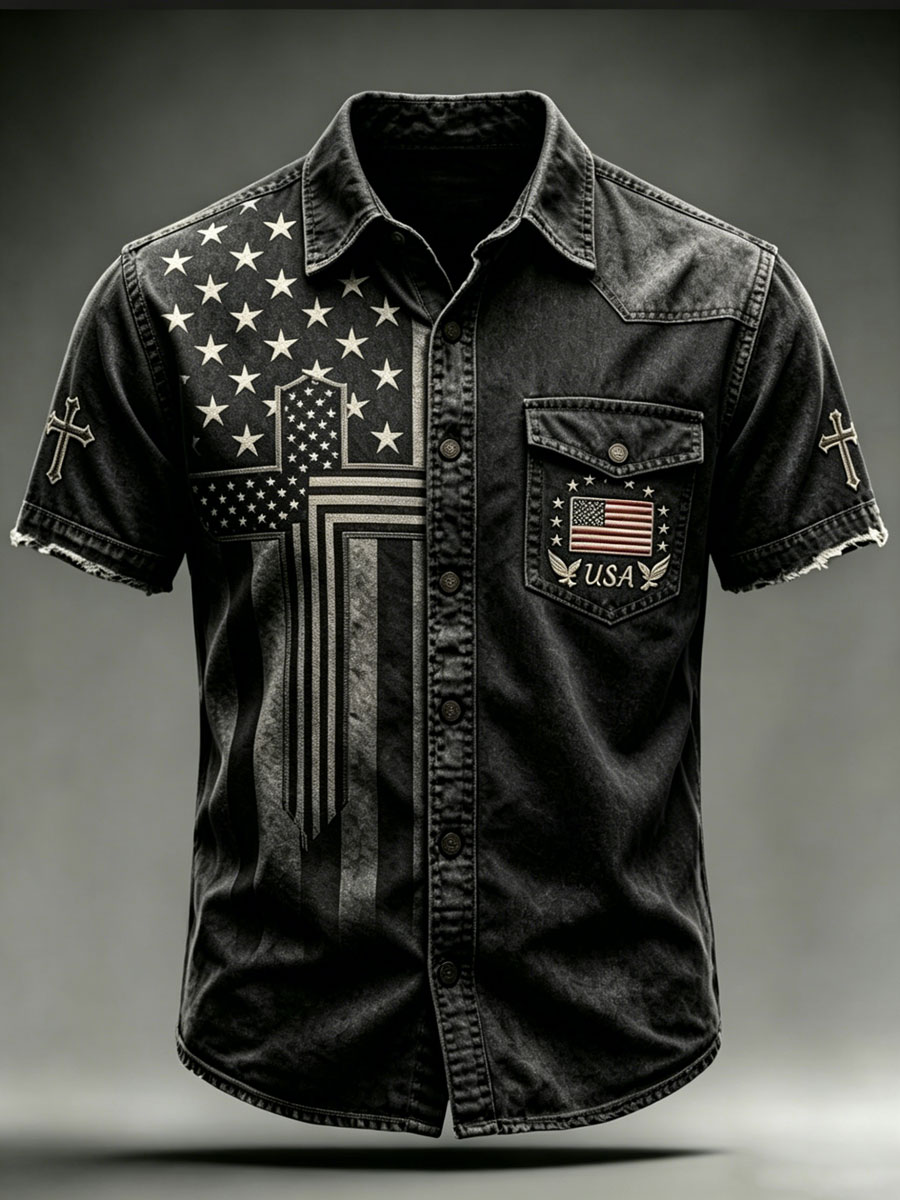 Men'S 250Th Anniversary National Faith Print  Shirt