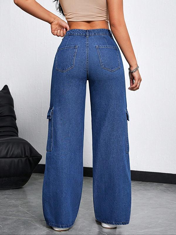 Women's Stretchy Multi-Pocket Straight Leg Jeans