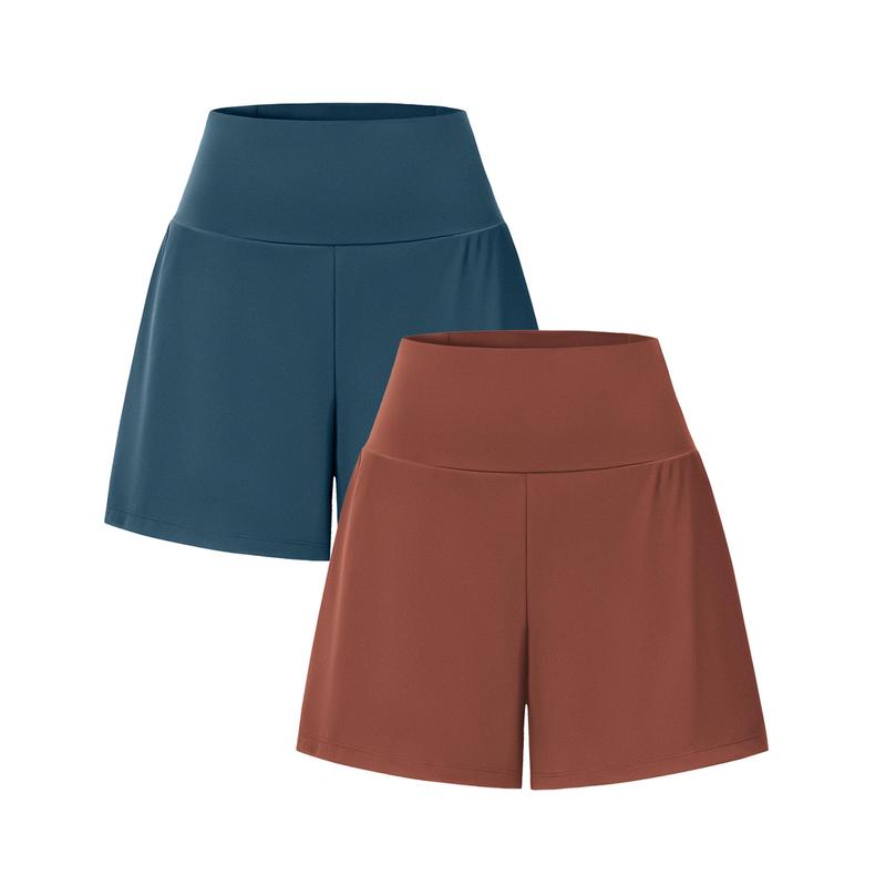 Women‘s High-Waisted  Yoga Shorts with Back & Side Pockets (can freely match 12-pack colors)
