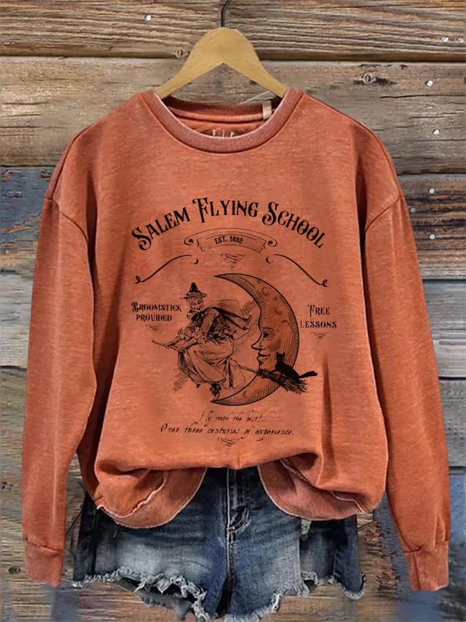 Women's Vintage Halloween Witch  Sweatshirt