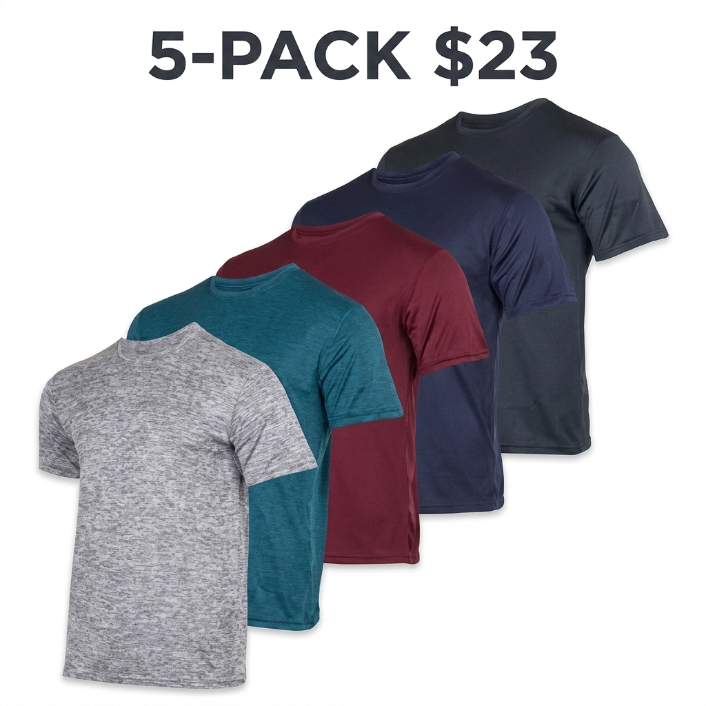 Men's Dry-Fit Short Sleeve Pocket Crew Performance Athletic T-Shirt (Available in Big & Tall)